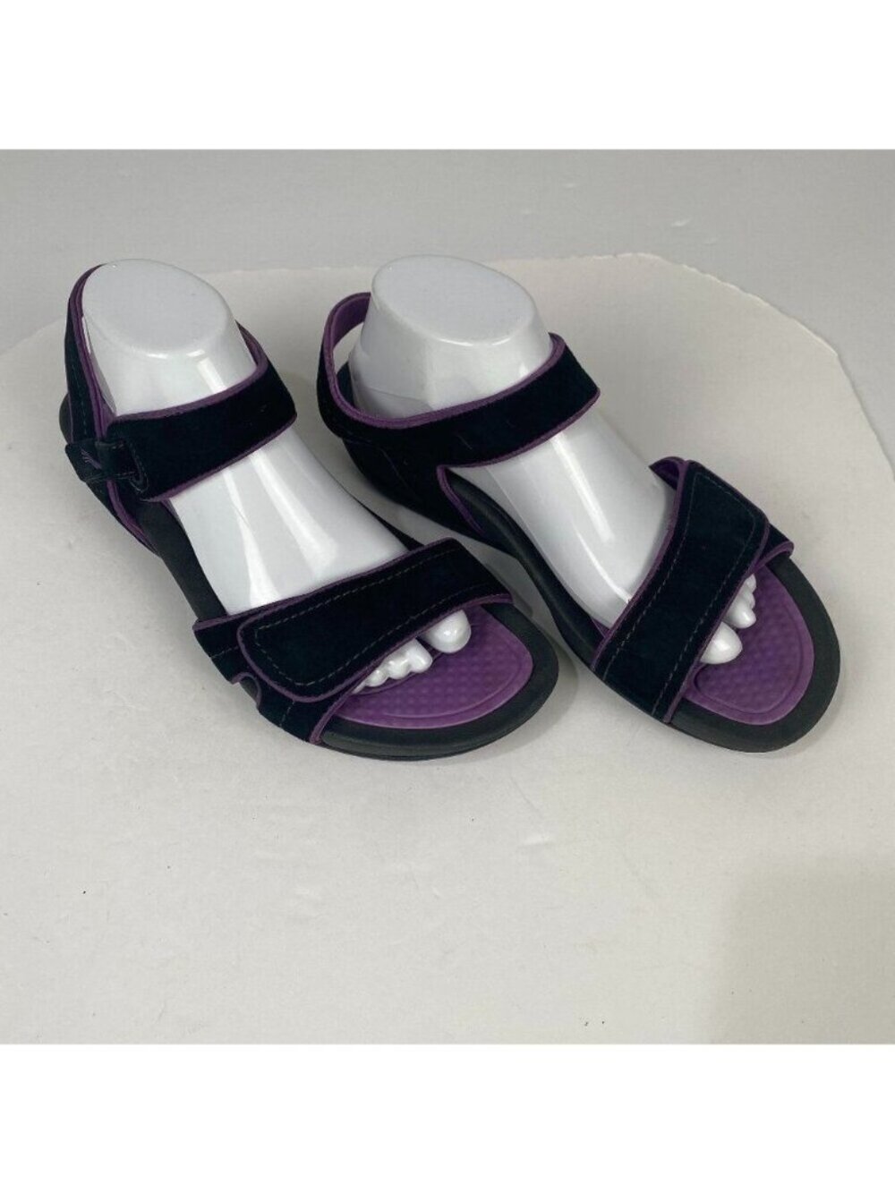 Dansko Womens black purple leather strappy sandals shoes size 42 Casual Outdoor